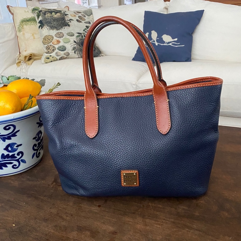 Beautiful Navy Pebble Leather Tote